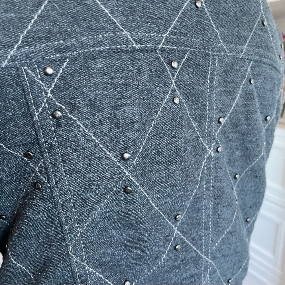 Free People Studded Moto Jacket | Dark Gray | Size XS - Picture 5 of 6